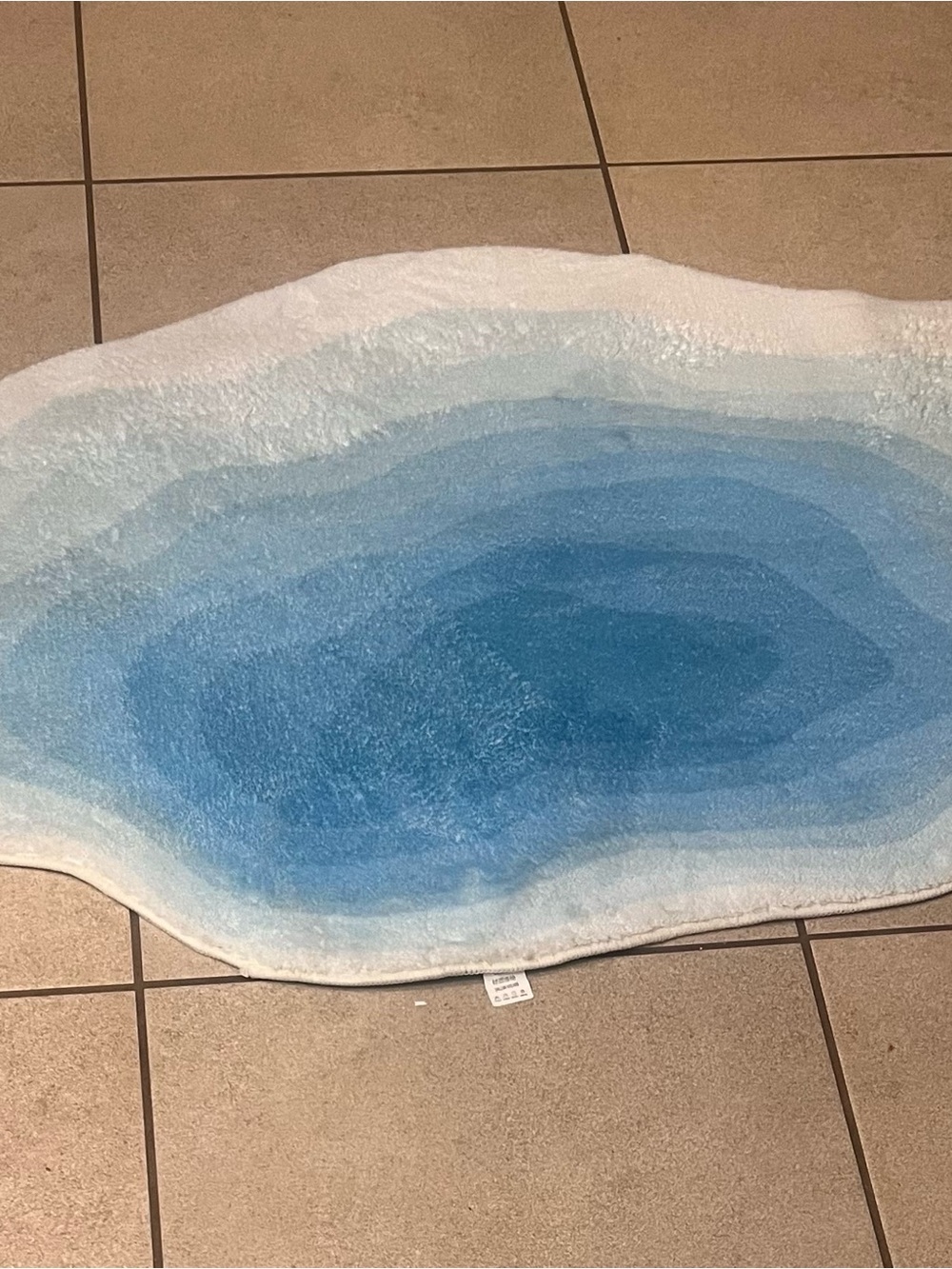 Blue Gradient Coastal Irregular Shaped Area Rug - Picture 2 of 4